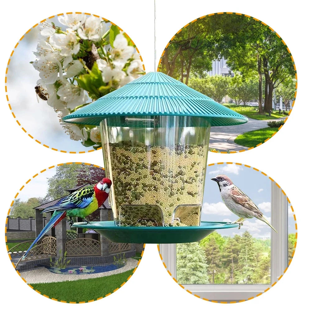 Outdoor Bird Feeder Peanut Dispenser Hanging Seed Holder
