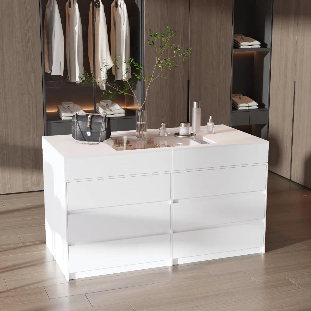 MKDK Glass Display Cabinet With Walk In Island For Jewelry