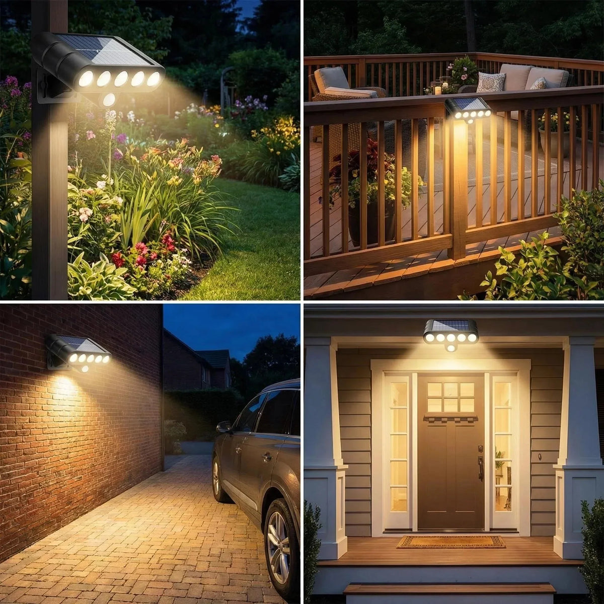 4 PACK Solar Outdoor Spotlights 1200mAh Lawn Flag Lights Landscape LED Ground Lights Walkway Driveway Landscape Camping Li-ion 18650 battery Gardens Trees And Courtyards Pathway Lights Lamp The Pet & Home Store
