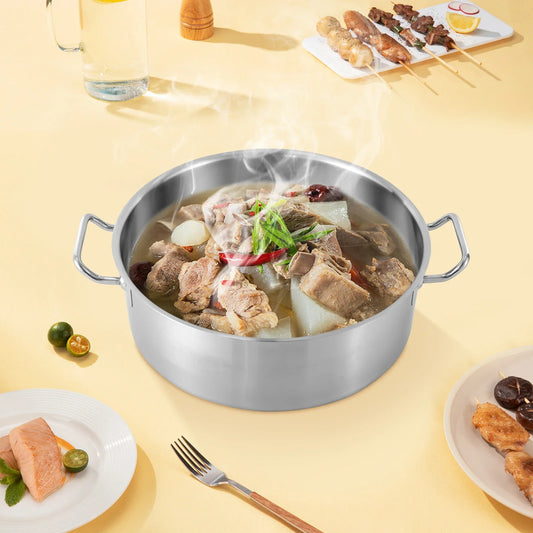 Stainless Steel Stock Pot With Glass Lid For Soup Making