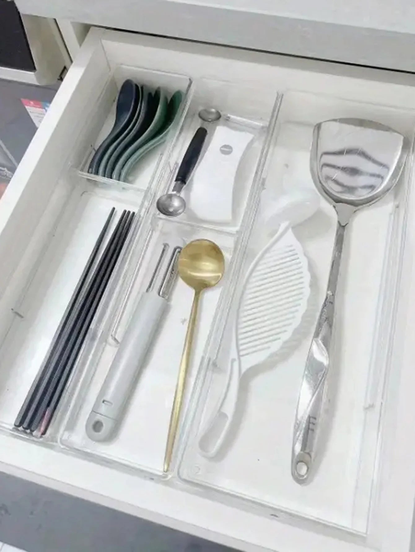 Transparent Plastic Drawer Organizer Set With Dividers
