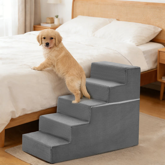 JHK Right Angled Foam Dog Steps Ramp For Small Dogs