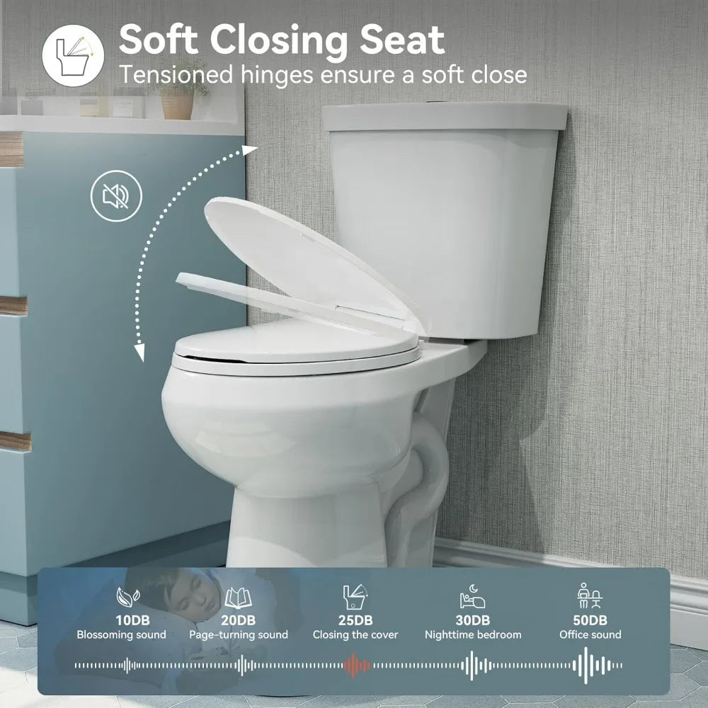 Dual-Flush Two-Piece Toilet With Comfortable Seat And Performance