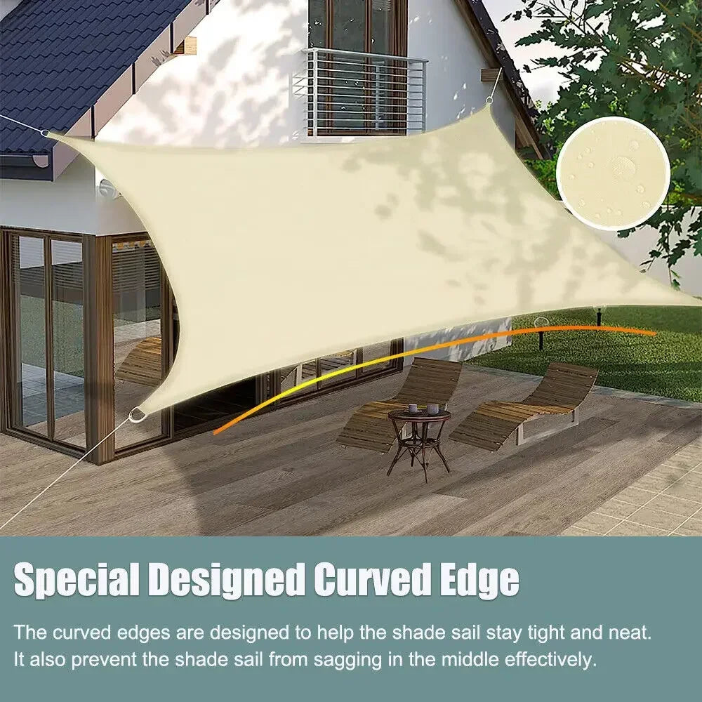 Waterproof Shade Sail Sun Shelter For Outdoor Patio Canopy