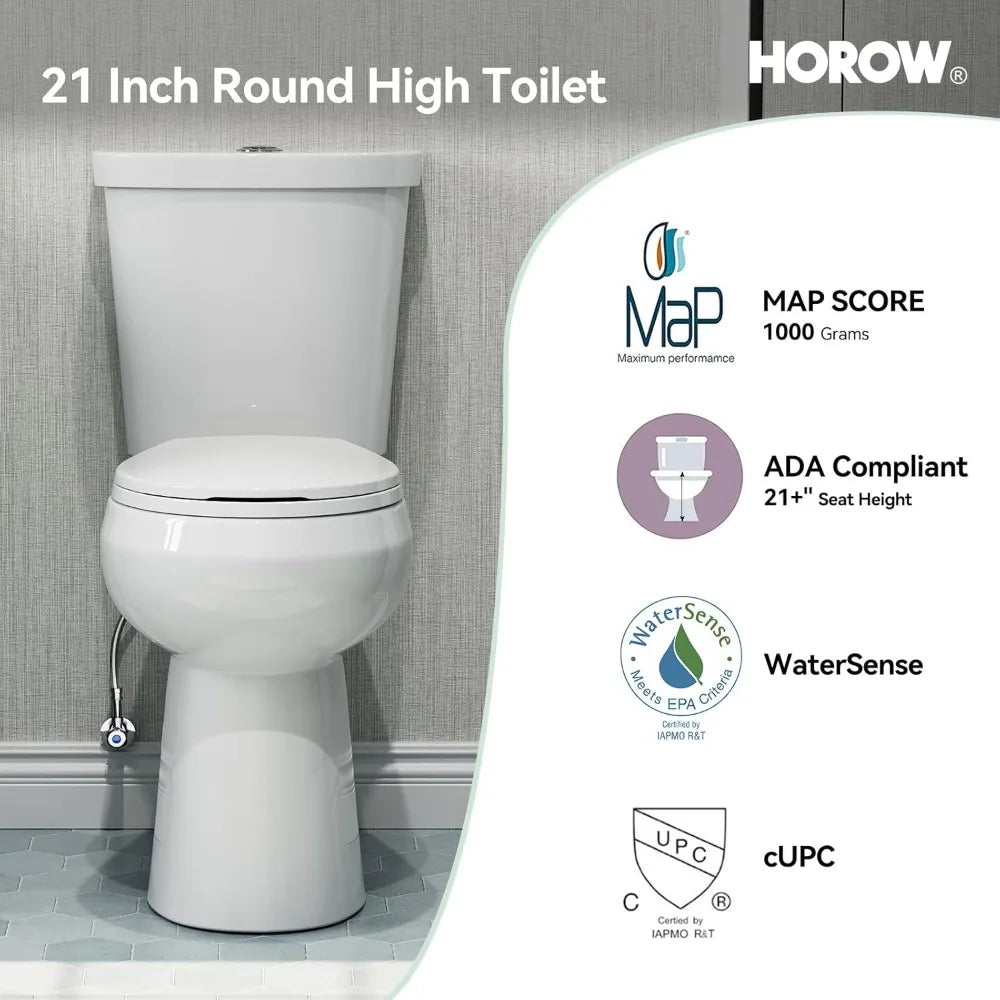 Dual-Flush Two-Piece Toilet With Comfortable Seat And Performance