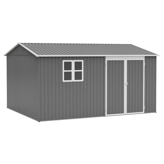 LZBEITEM Lockable Waterproof Metal Outdoor Storage Shed For Backyard