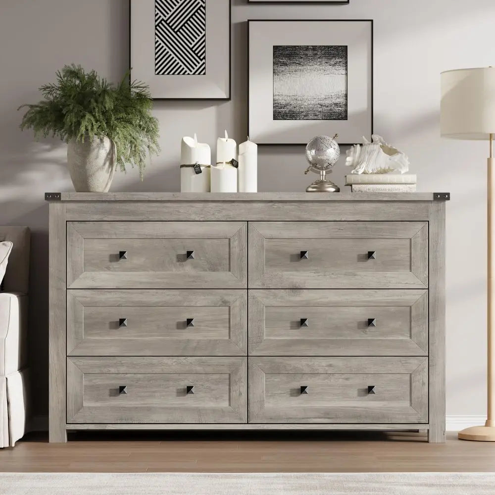 5 Drawer Dresser for Bedroom, 15 D x 23.7 W x 40.4 H in Modern Chest of Drawers, Wood Storage Dresser with Handleless Drawers f