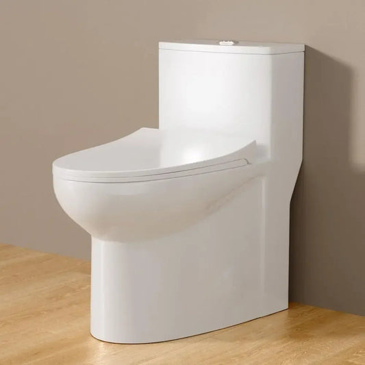 One Piece Toilet Elongated Bathroom Toilet Comfort Height Dual Flush 1.1 1.6 GPF 12 RoughIn Standard White Toilets Bowl White C