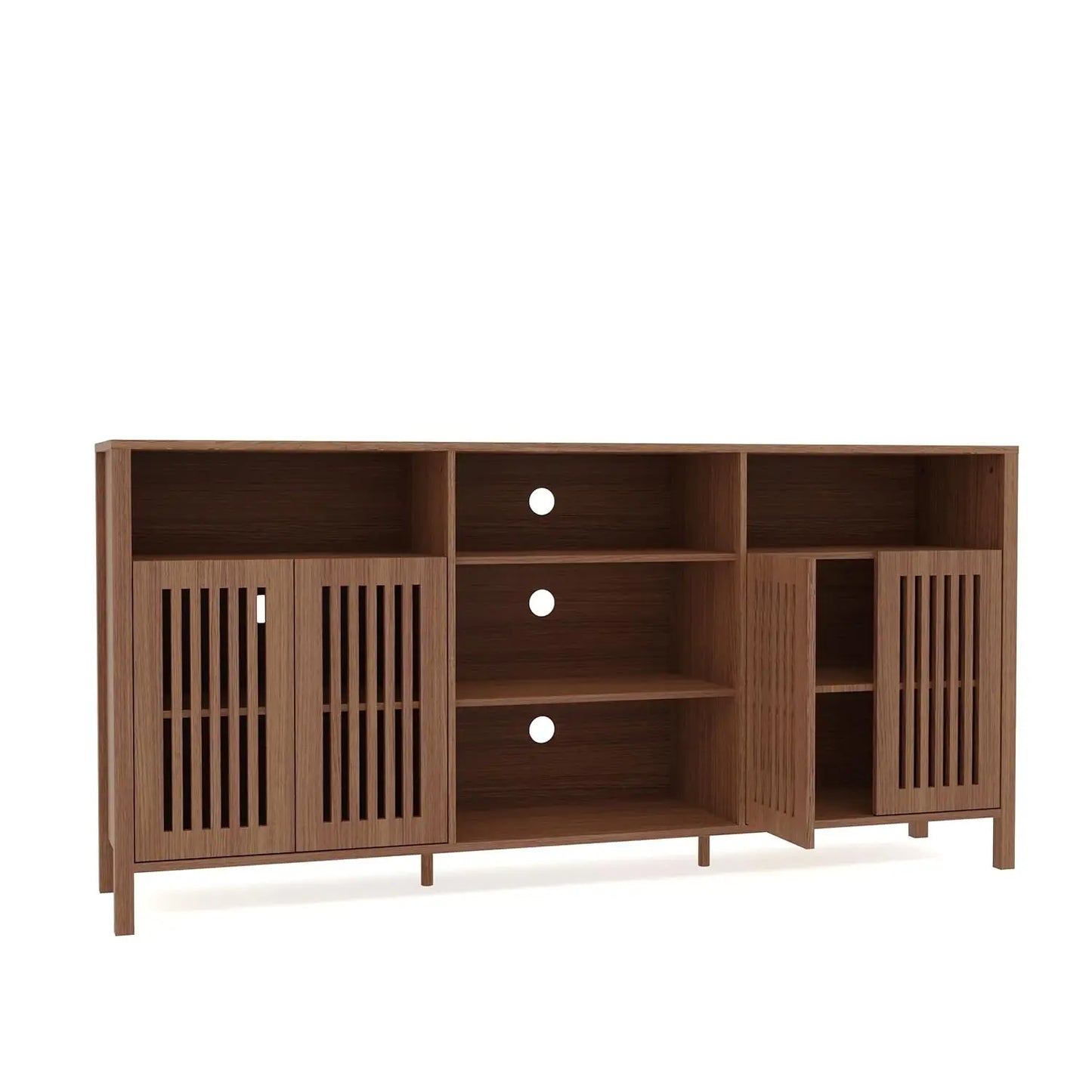 Farmhouse TV Stand Bookshelf And Storage Cabinet For Living Room