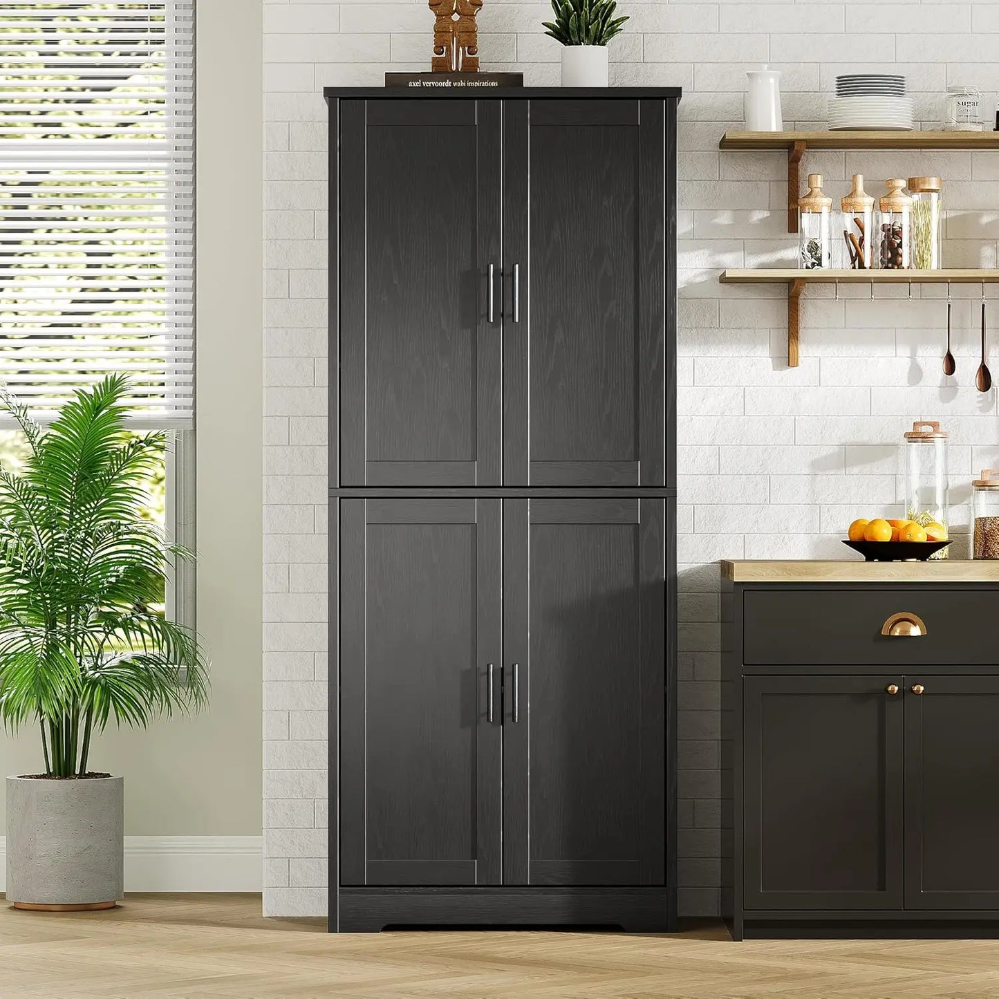Studyset Kitchen Pantry Cabinet Freestanding Storage With Doors Shelves