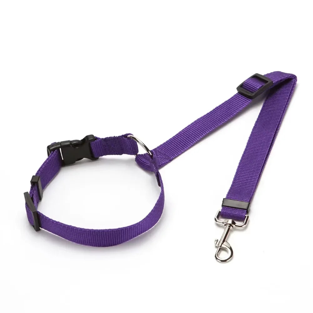 Nylon Two-In-One Pet Car Seat Belt And Leash Adjustable Harness