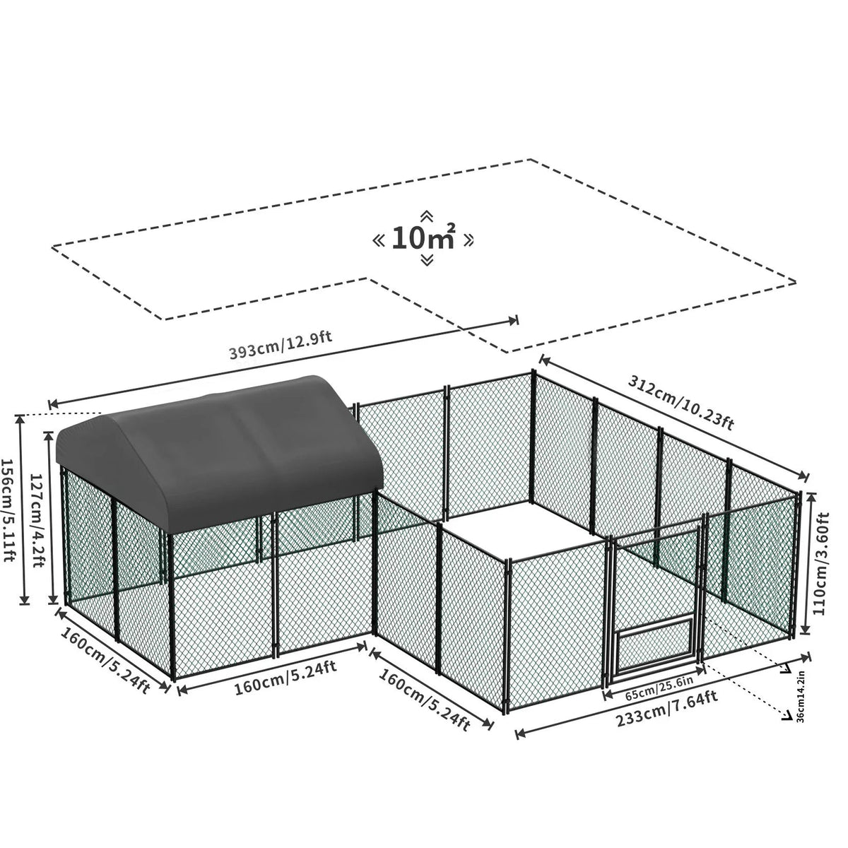 Heavy Duty Large Chicken Run Coop Cage Walk In Coop Poultry Hen Rabbit Metal Kennel Hutch Pen with Waterproof UV Cover Outdoor The Pet & Home Store