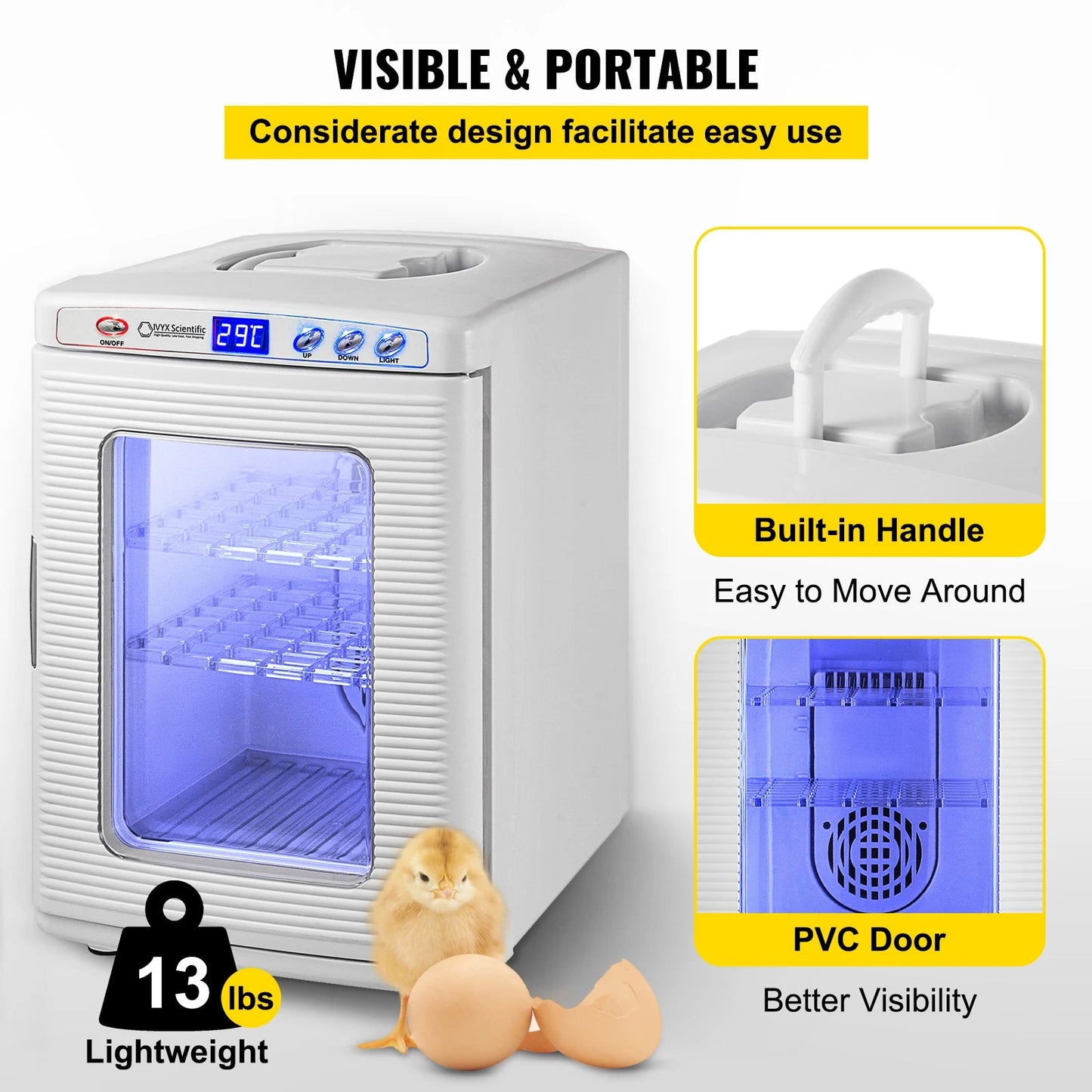 SucceBuy 25L Reptile Incubator Scientific Lab Automatic Incubator Egg Breeding Hatchery Work for Thermostats Snakes and Turtles The Pet & Home Store