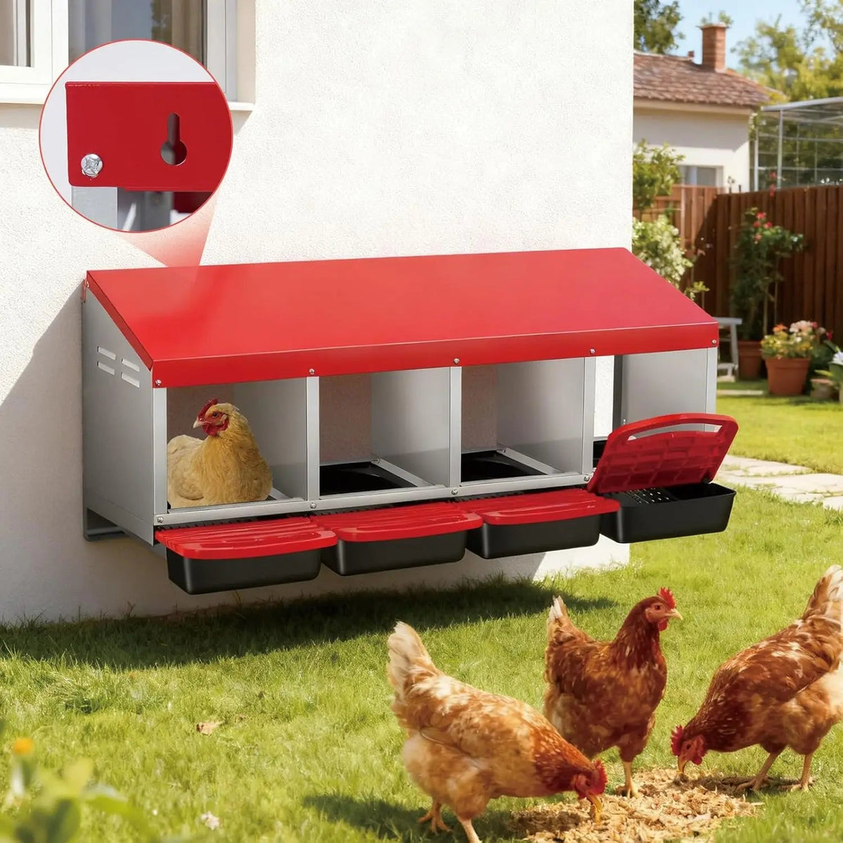 Multi-Compartment Metal Chicken Nesting Box The Pet & Home Store