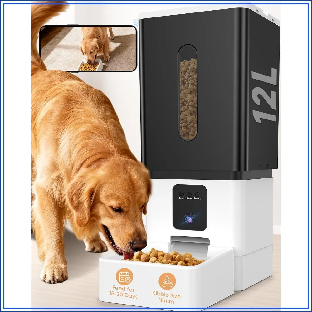 Automatic Large Breed Dog Feeder With HD Camera And AntiClog