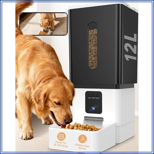 Automatic Large Breed Dog Feeder With HD Camera And AntiClog