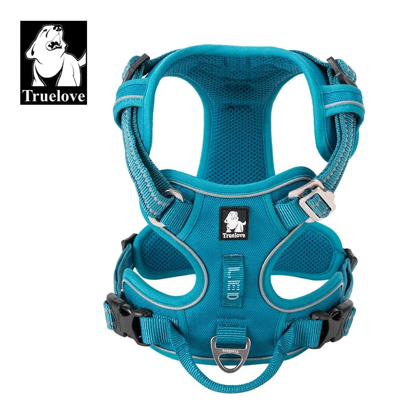 TRUELOVE Reflective No Pull Nylon Dog Harness Adjustable for Walking