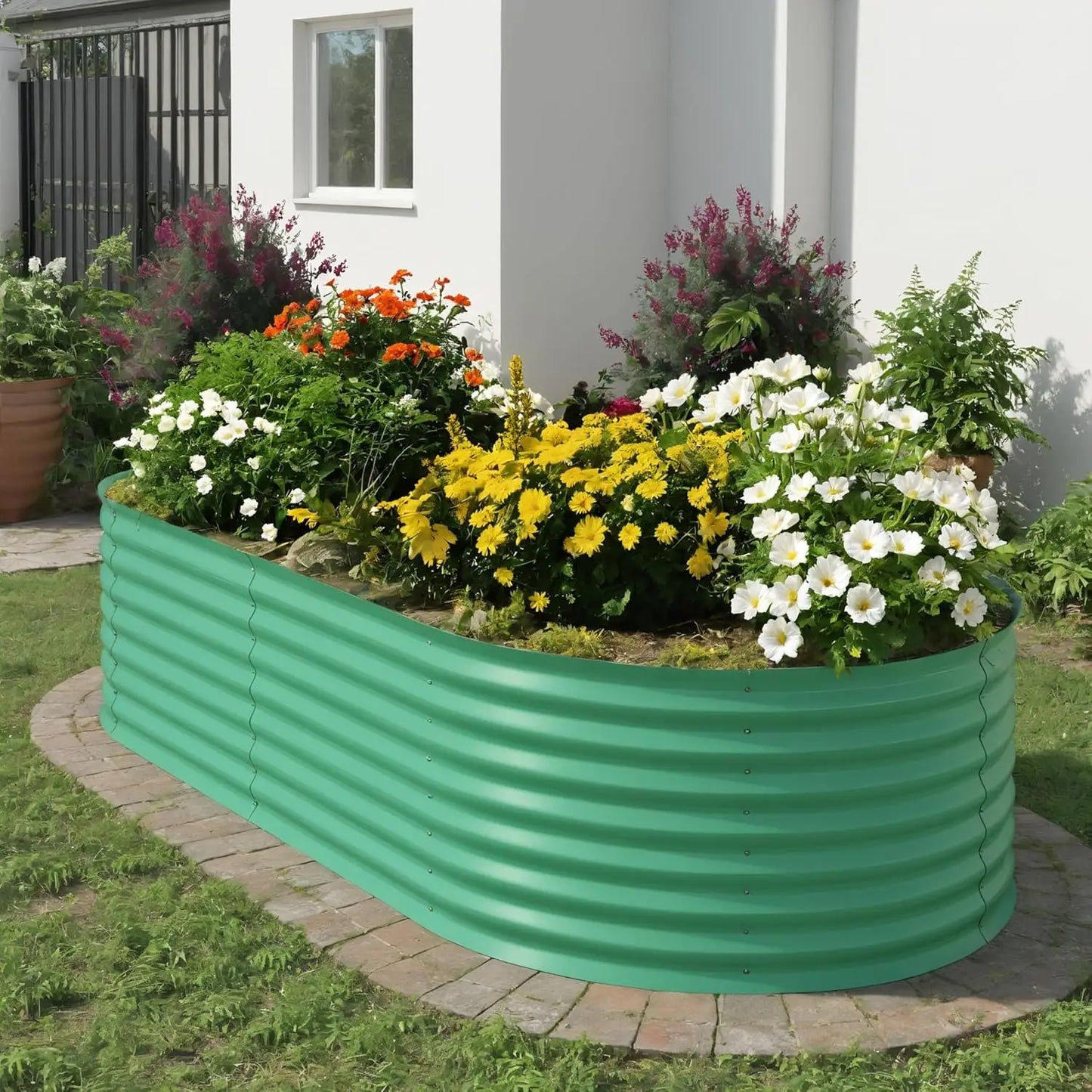 TWISTER.CK Galvanized Raised Garden Bed Kit Outdoor Planter Box Open Bottom