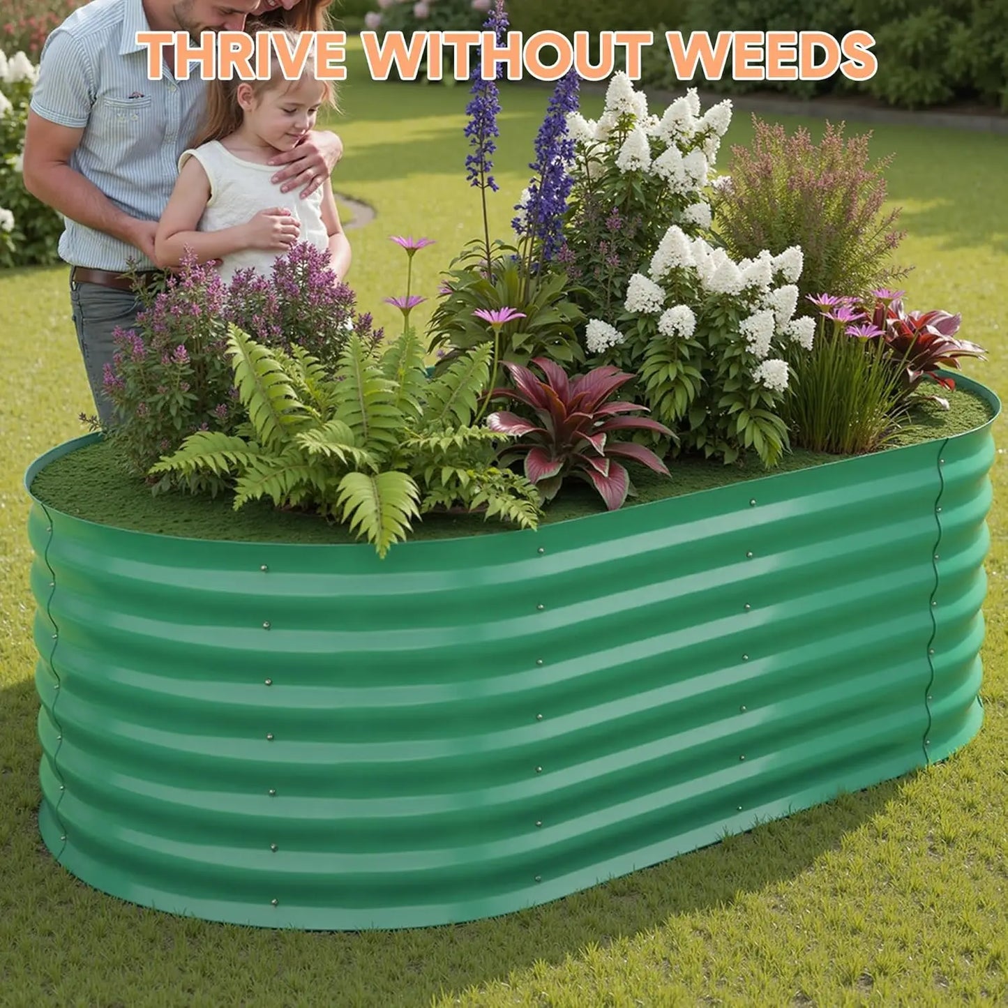 TWISTER.CK Galvanized Raised Garden Bed Kit Outdoor Planter Box Open Bottom