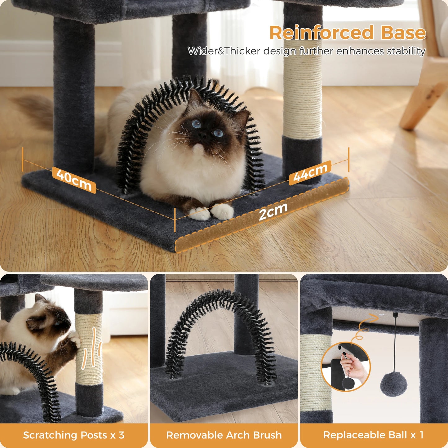 PAWZ Road Cat Tree With Toy Tower Plush Perch Hammock