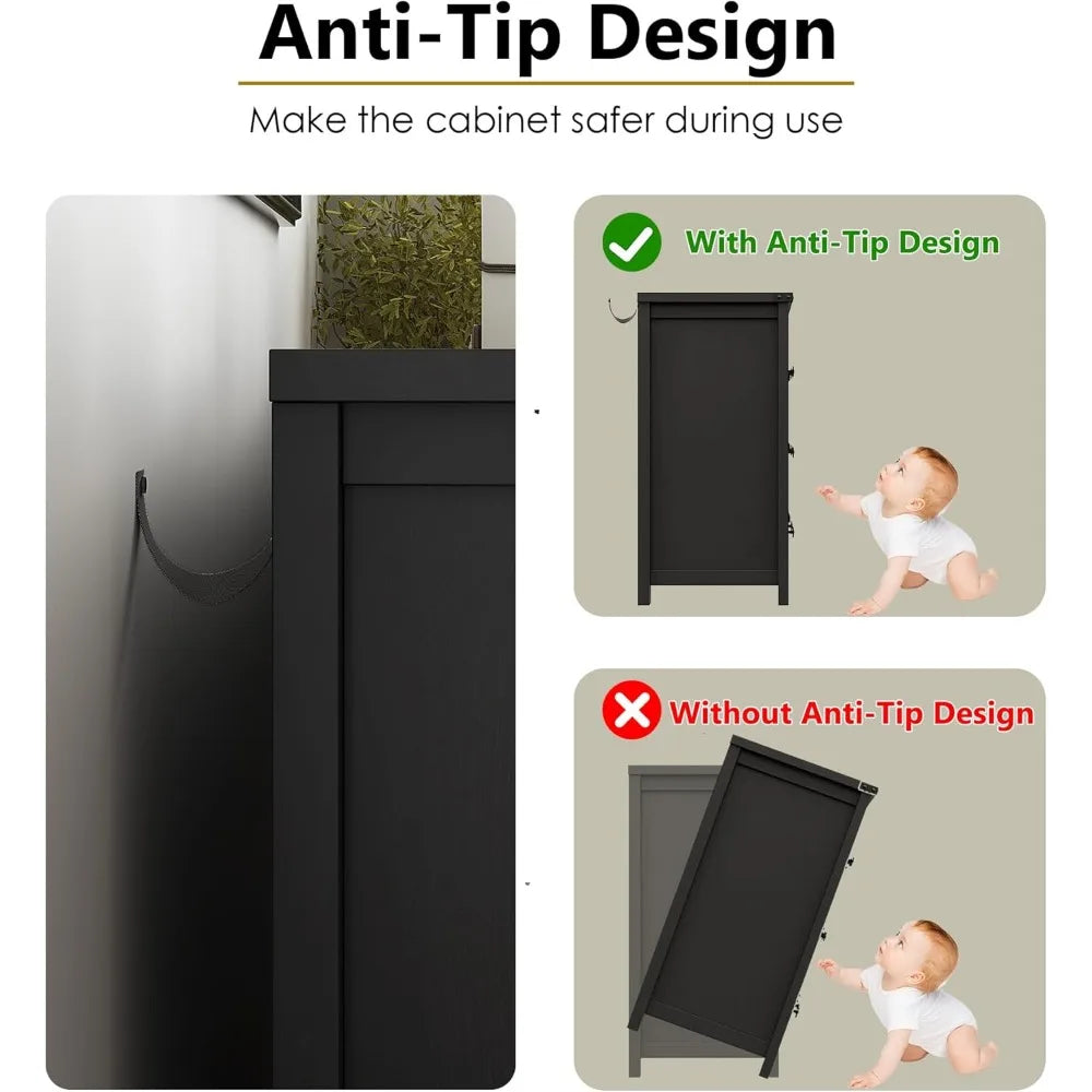 RBXC 9-Drawer Dresser Cabinet For Bedroom With Metal Handles