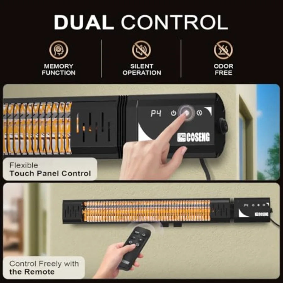 1500W Infrared Patio Heater IP65  with Remote and 4 Heat Levels The Pet & Home Store