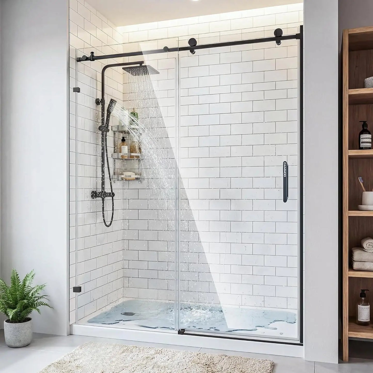 Frameless Magnetic Sliding Shower Door For Glass Enclosures