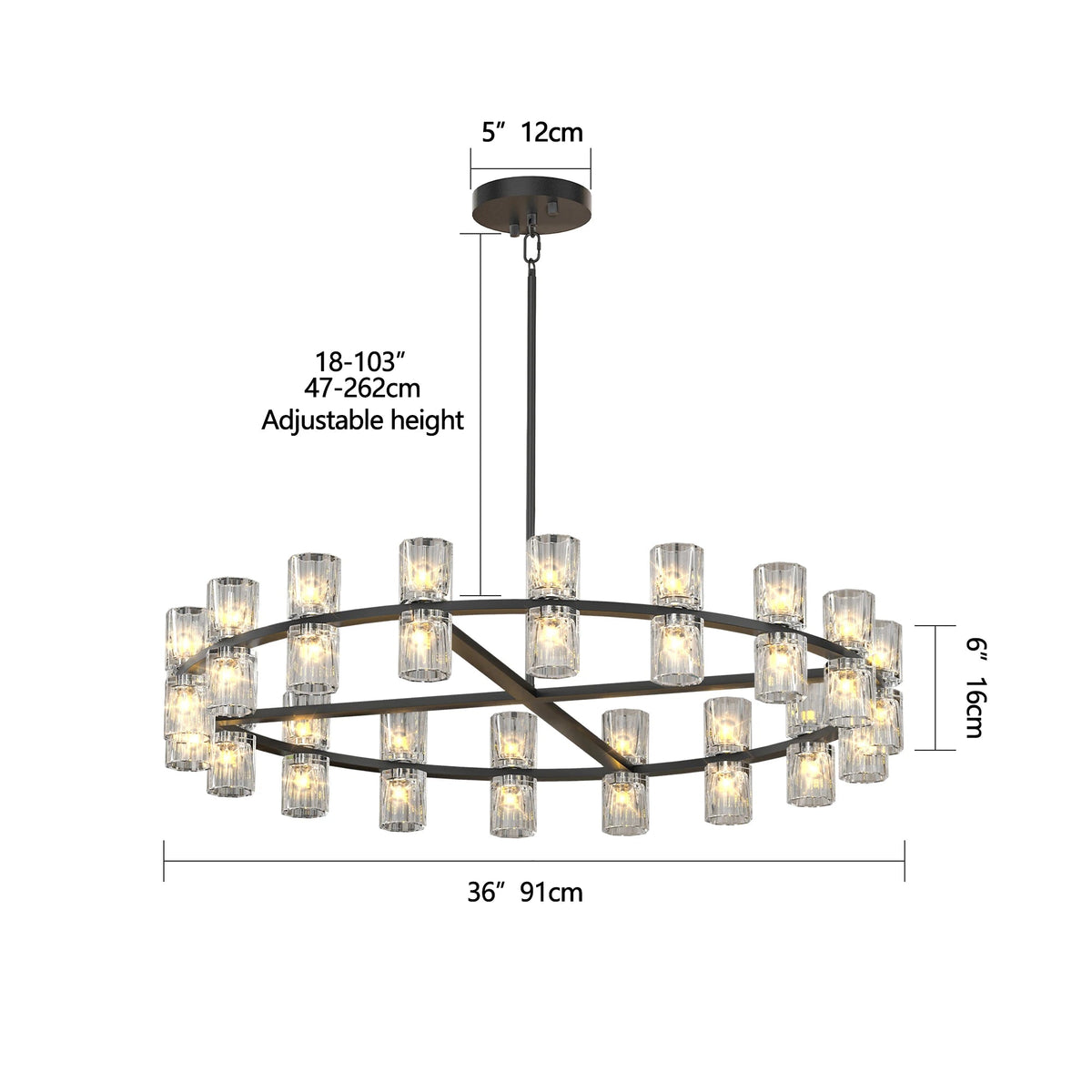 23.6" Luxury x Crystal Chandelier The Pet & Home Store