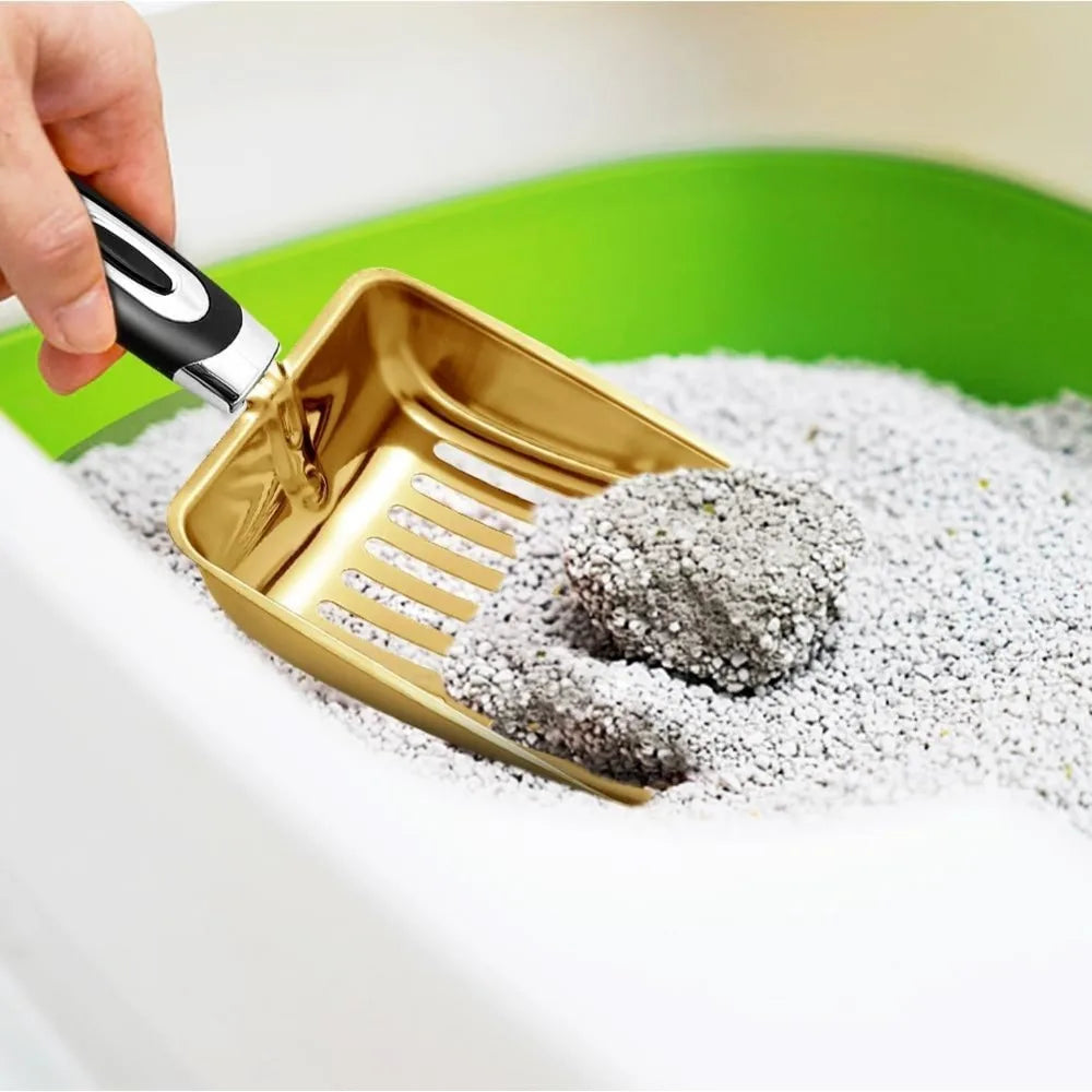 Stainless Steel Cat Litter Scoop - Metal Medium Cat Litter Scoop - Sturdy Mesh Scooper - Easy to Clean - Suitable for Cat Litter