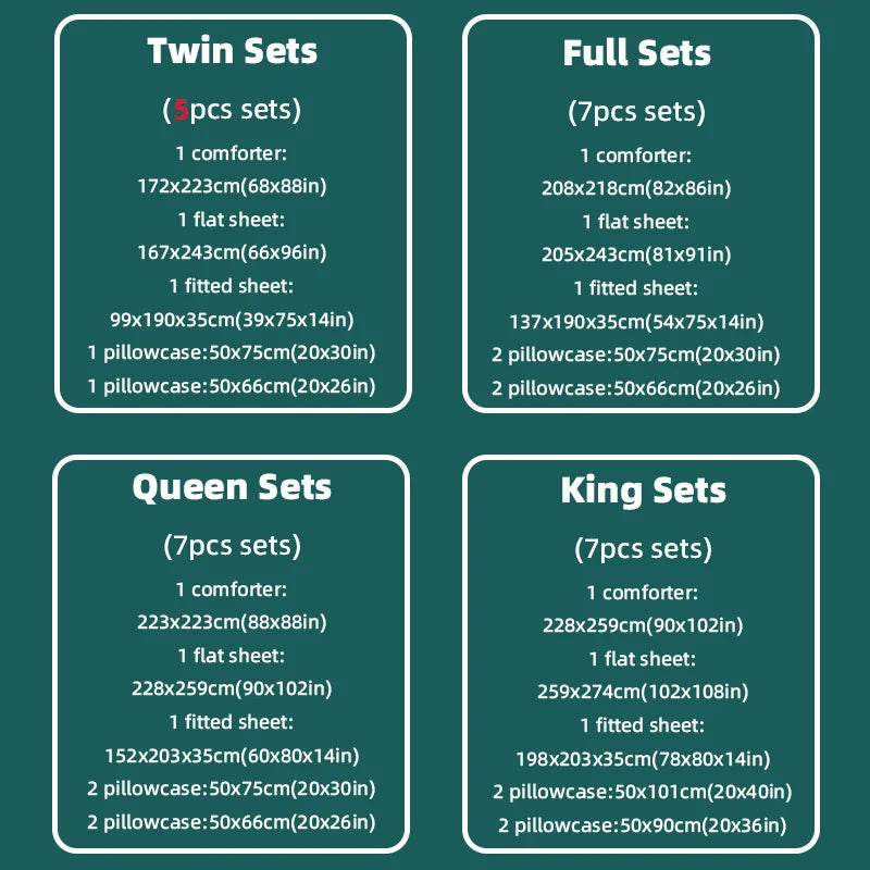 5pcs or 7pcs Twin Full Queen King Bedding Sets The Pet & Home Store