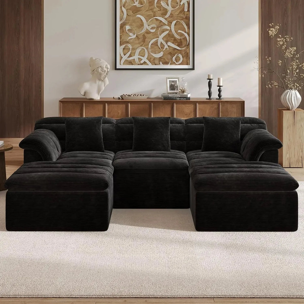 Modern Sectional Cloud Couch With Ottoman Deep Modular Sofa The Pet & Home Store
