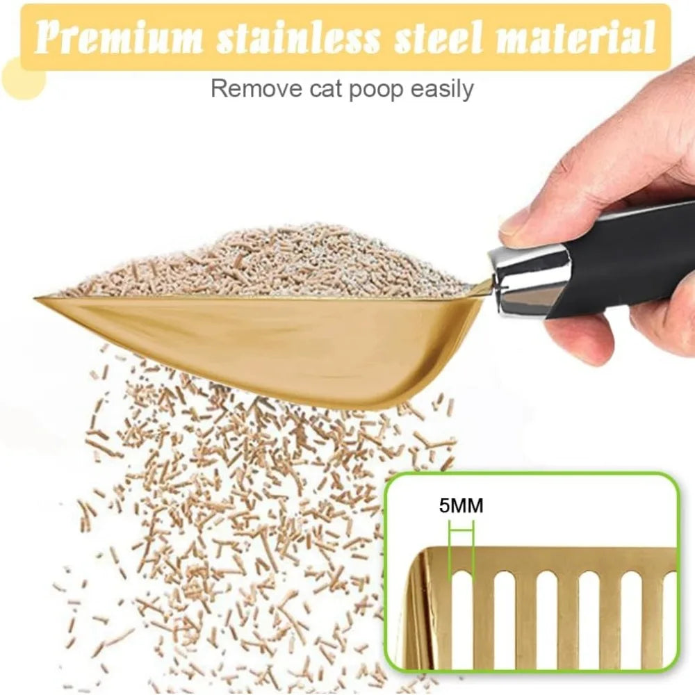Stainless Steel Cat Litter Scoop - Metal Medium Cat Litter Scoop - Sturdy Mesh Scooper - Easy to Clean - Suitable for Cat Litter