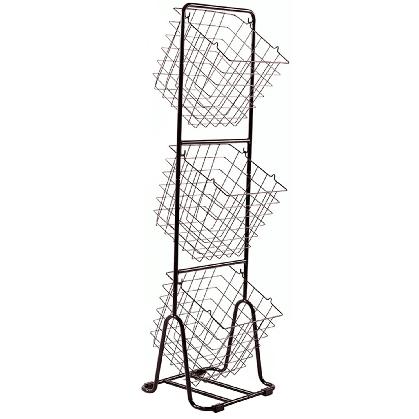 3-Tier Floor Standing Storage Basket Metal Wire Fruit Vegetable Rack for Kitchen Rolling Baskets Space Saving Organizer Stand