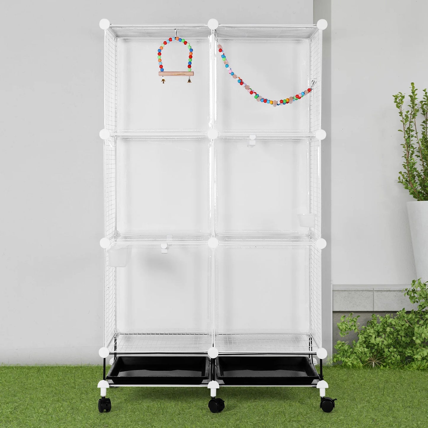 Large Bird Cage With Breeding Box And Removable Tray Aviary