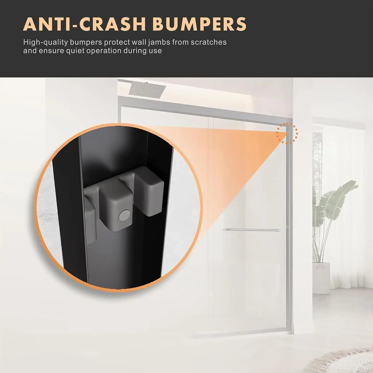 Semi Frameless Sliding Glass Shower Door With Tempered Glass