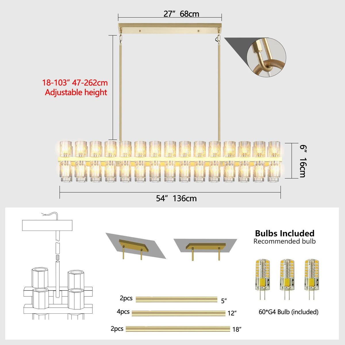 23.6" Luxury x Crystal Chandelier The Pet & Home Store