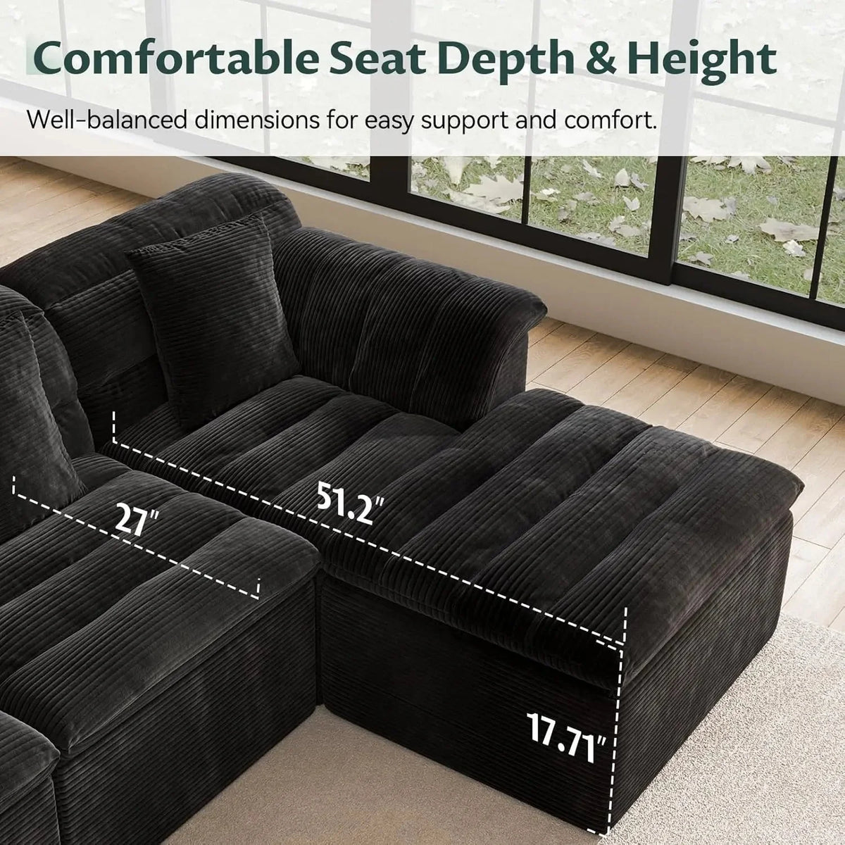 Modern Sectional Cloud Couch With Ottoman Deep Modular Sofa The Pet & Home Store