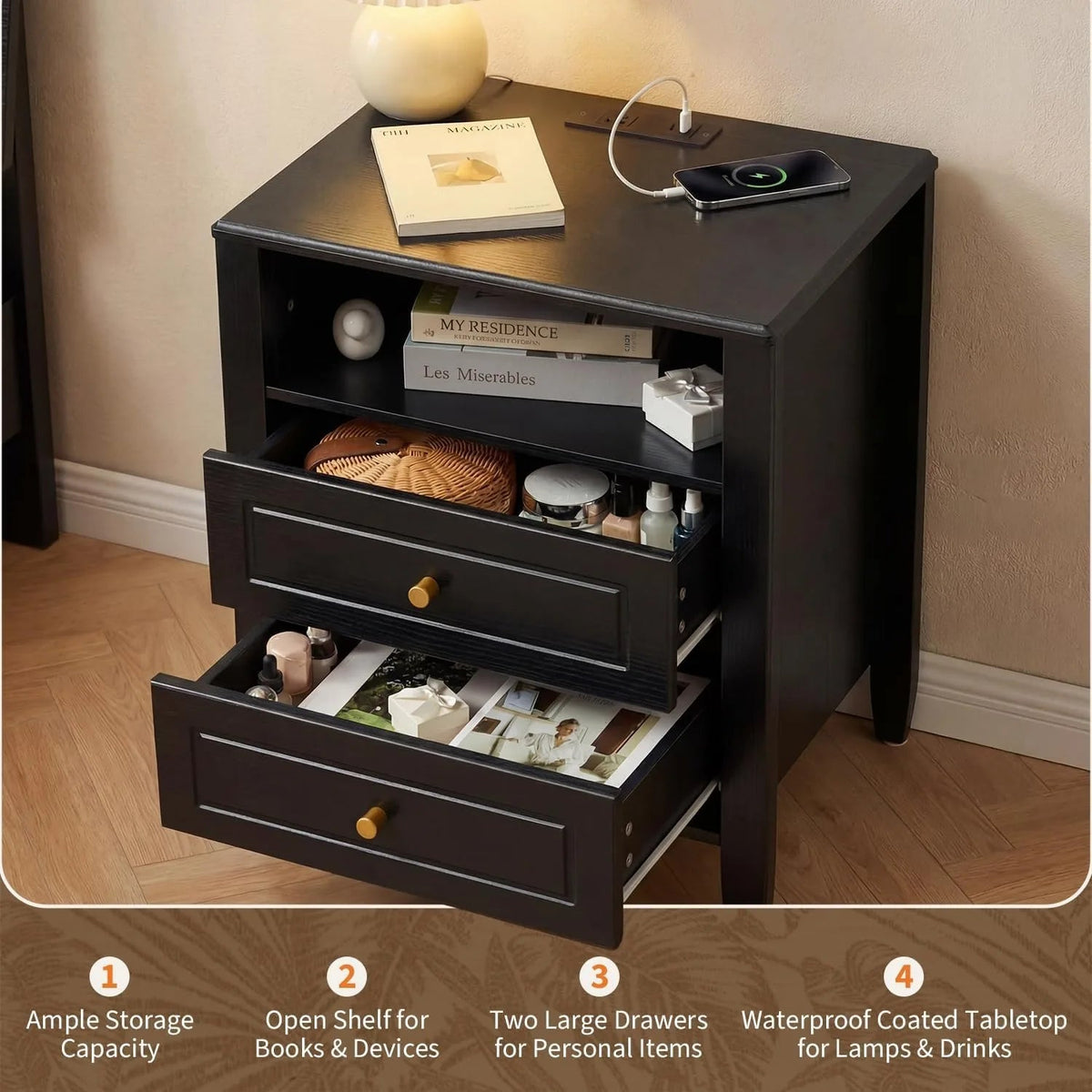 Nightstand with Charging Station The Pet & Home Store