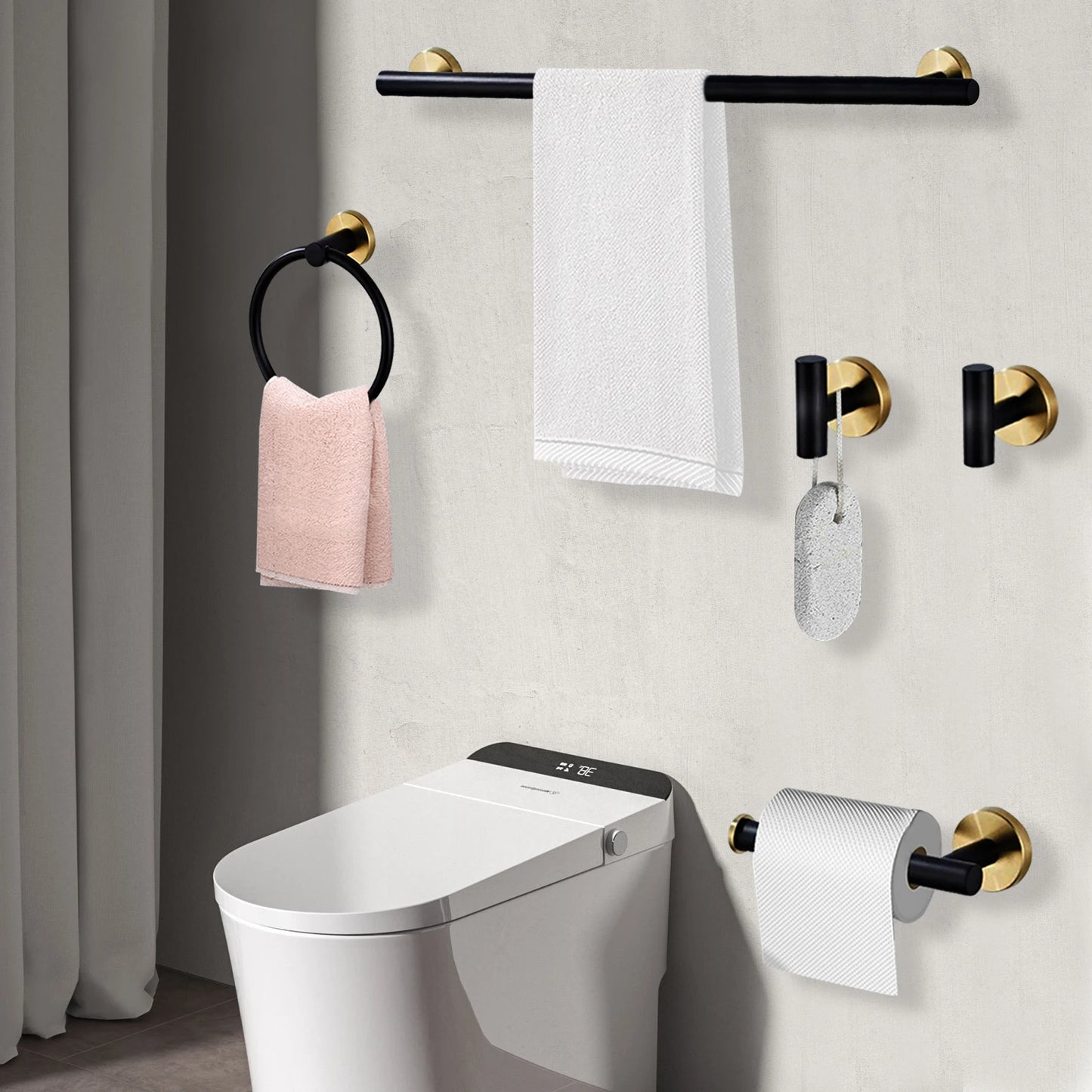 Stainless Steel Bathroom Hardware Set 5 Pack Space Organizer