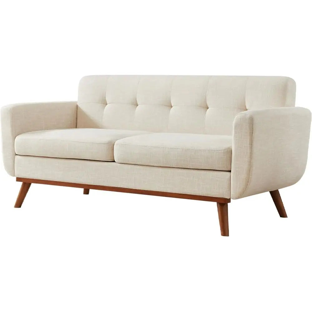 Loveseat Soa, -Century Love Seat Couches, Boucle Small Soa or Living Room, Bedroom, Oice, Button Tuted Upholstered urniture, Bei The Pet & Home Store