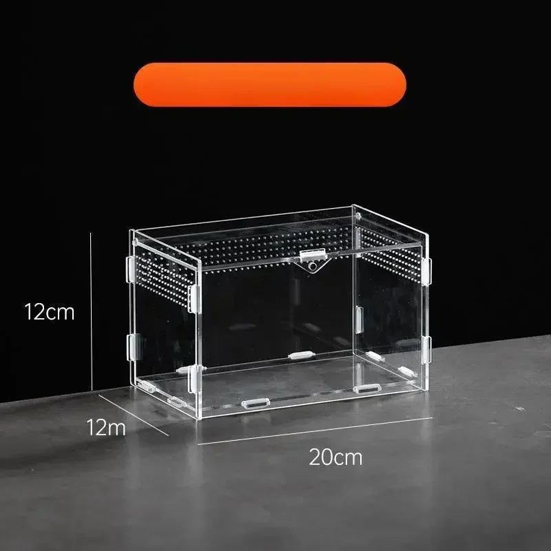 Acrylic Reptile Breeding Box Terrarium Enclosure Transparent