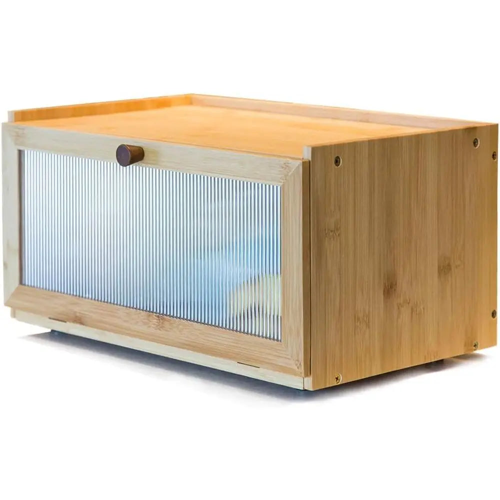 Bamboo Bread Box Large Capacity Bread Storage Container with Window Bread Holder