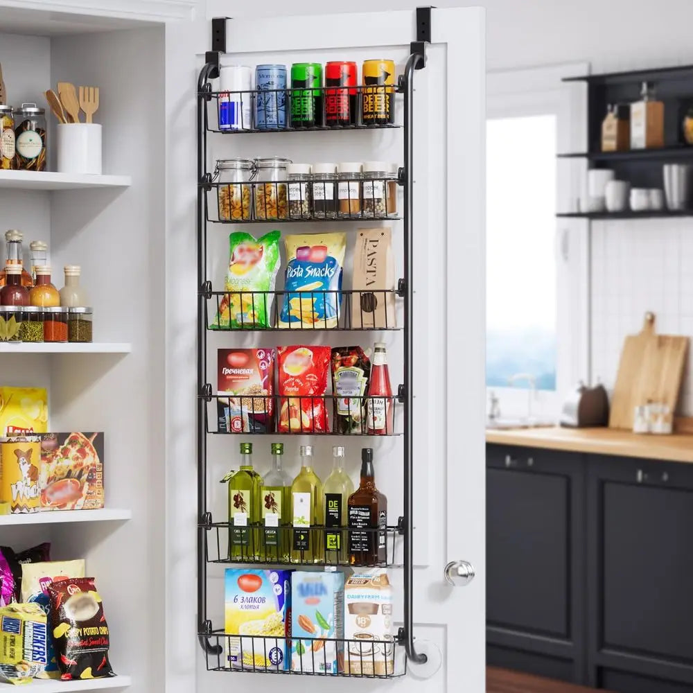 Over The Door Pantry Organizer 6 Tier Metal Door Storage