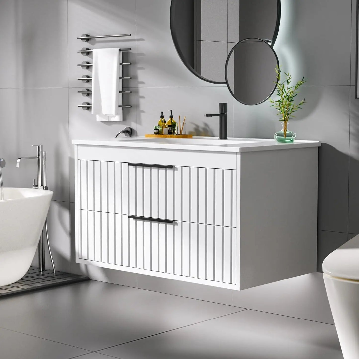 Guangbai Floating Bathroom Vanity With Sink Wall Mount