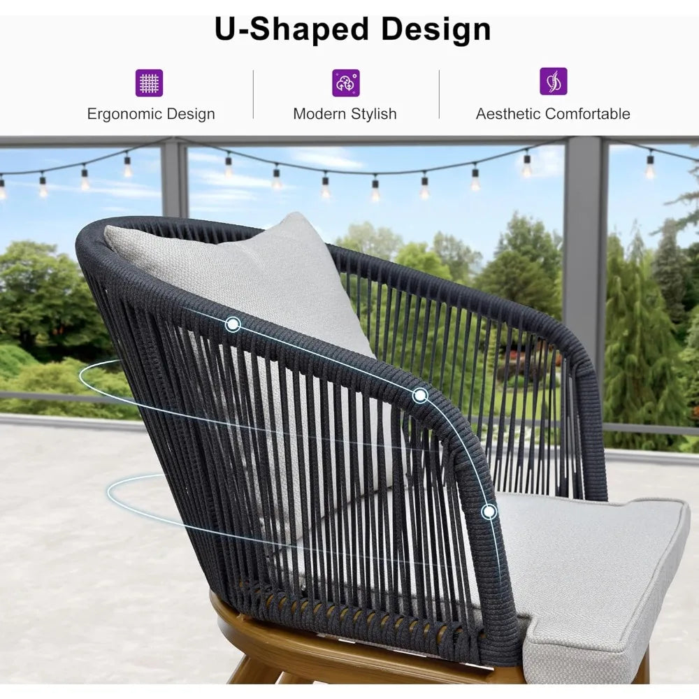 DAFIFY Wicker Outdoor Patio Dining Set With Aluminum Frame