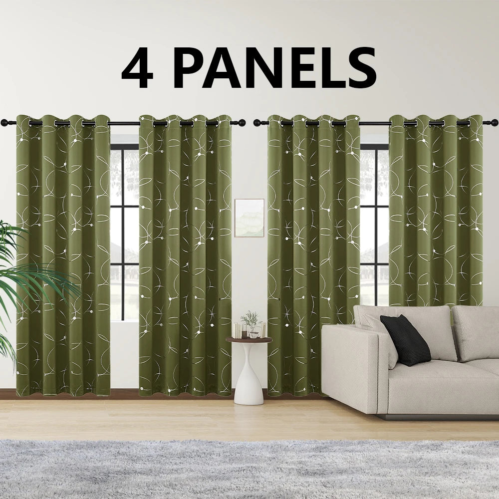 Blackout Curtains Grommet Thermal Insulated Room Darkening 4 Pack