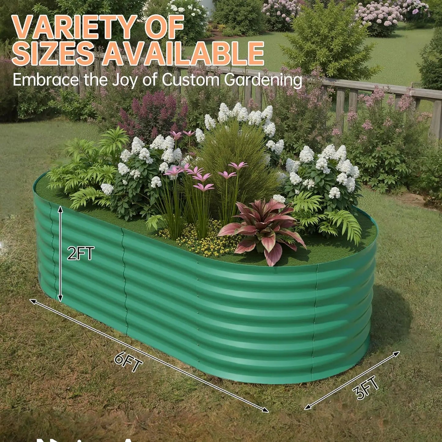 TWISTER.CK Galvanized Raised Garden Bed Kit Outdoor Planter Box Open Bottom