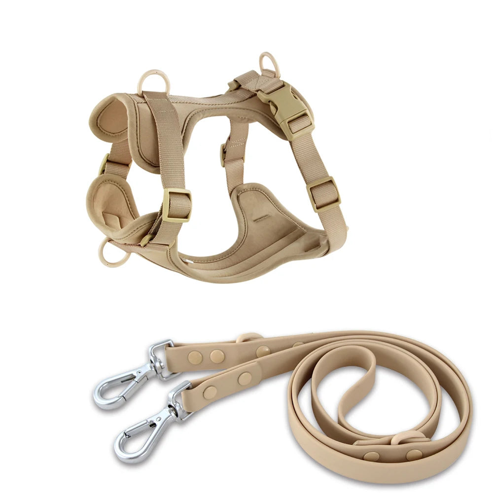 Dog Harness And Leash Set PVC Breathable Adjustable Chest Strap