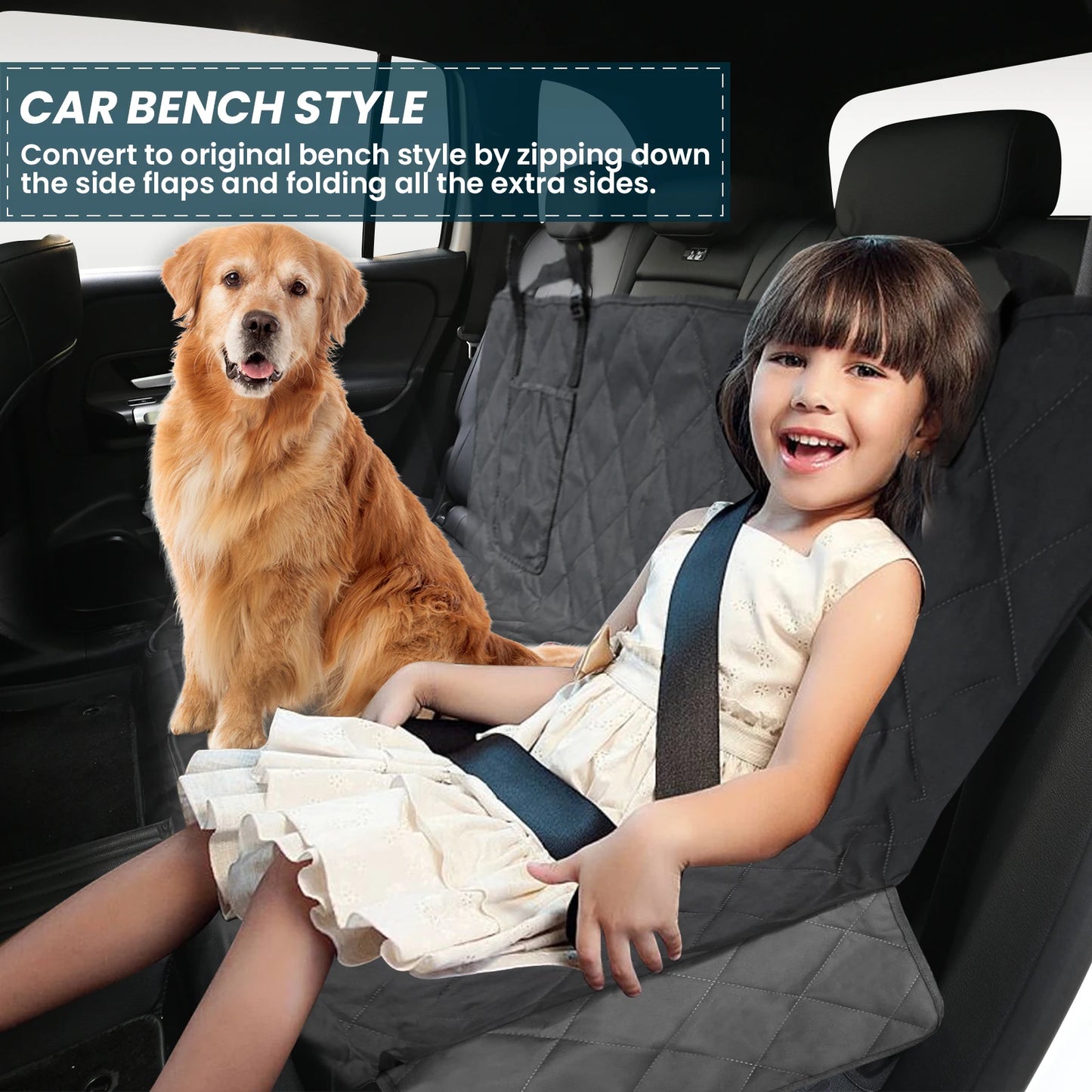 XUKEY Car Dog Rear Seat Cover Waterproof Travel Hammock Mat