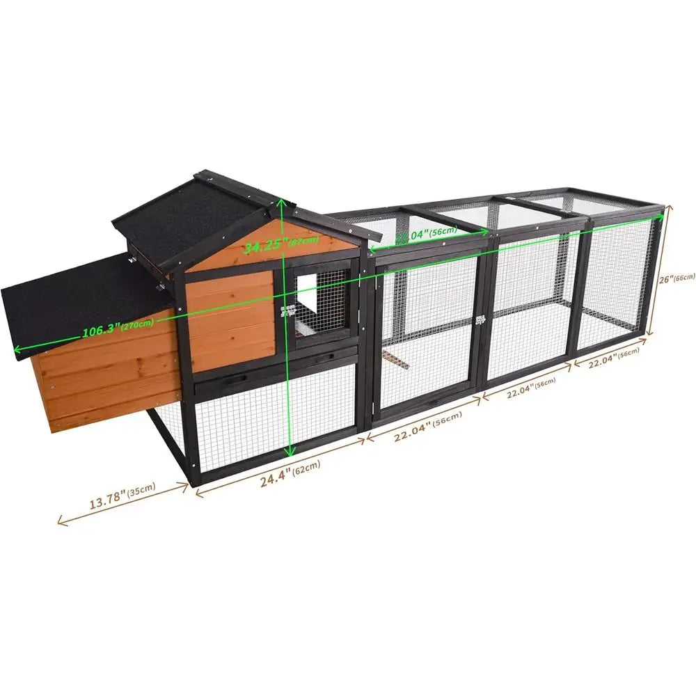 Sturdy Wooden Chicken Coop And Rabbit Hutch With Nesting Box